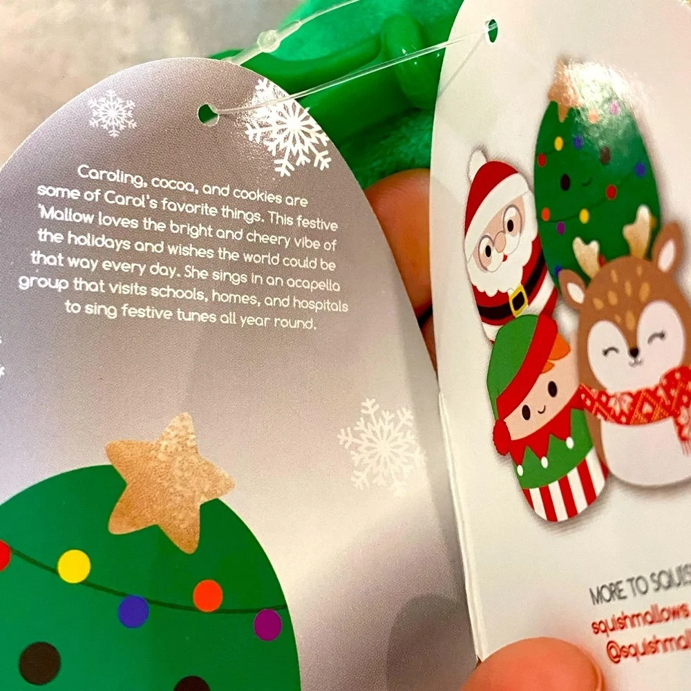 🎄 Carol Christmas Tree 🎄 clip 3” Holiday series NWT Squishmallows by Kellytoy - Picture 3 of 3